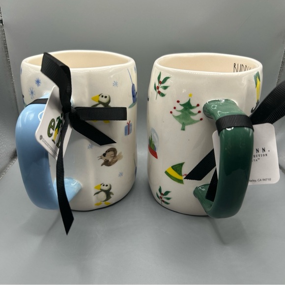 Rae Dunn BUDDY THE ELF And SANTA’S HELPER Whimsical ELF ICON Mug SET NEW - Picture 3 of 4